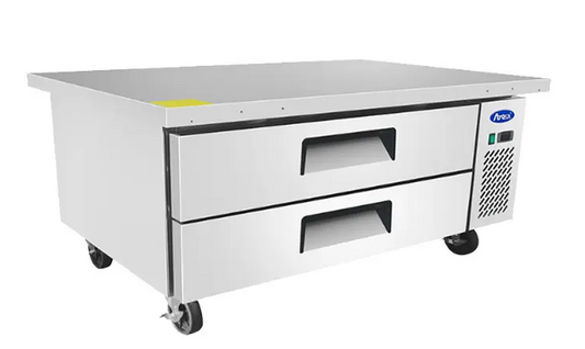 ATOSA MGF8451GR 52" 2 DRAWER REFRIGERATED CHEF BASE W/CASTERS & PANS
