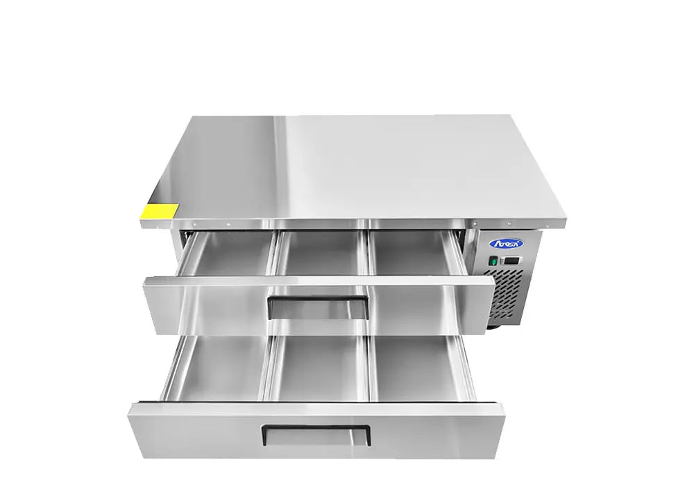 ATOSA MGF8451GR 52" 2 DRAWER REFRIGERATED CHEF BASE W/CASTERS & PANS