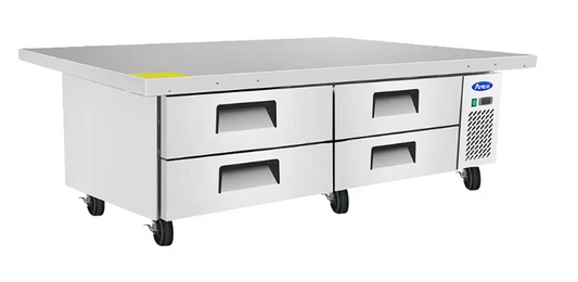 ATOSA MGF8454GR 76" 4 DRAWER REFRIGERATED CHEF BASE W/CASTERS & PANS