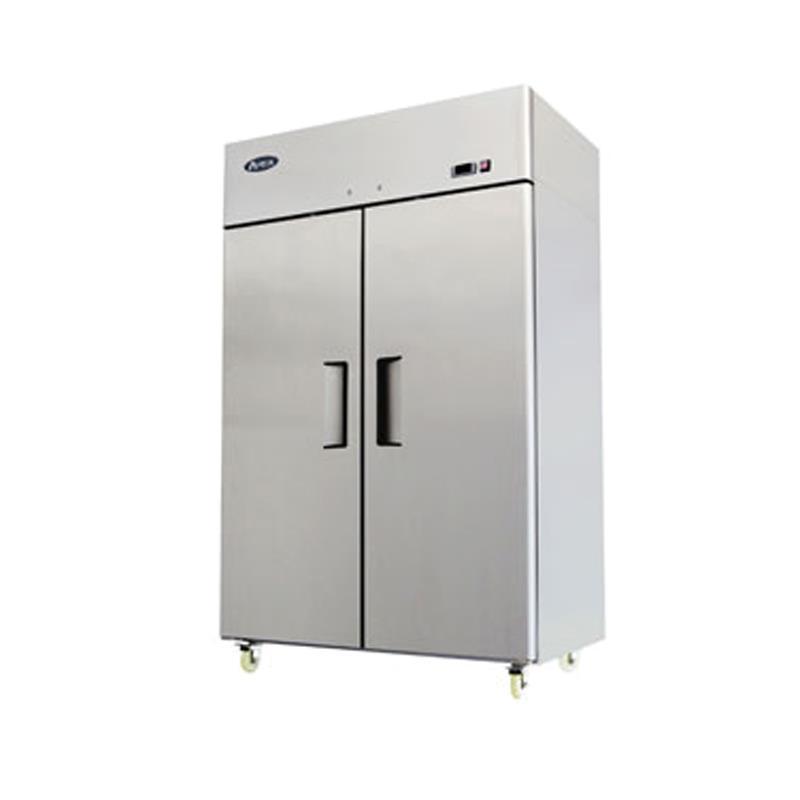 ATOSA MBF8002GR TOP MOUNT TWO DOOR FREEZER STAINLESS STEEL W/CASTERS