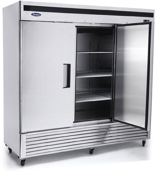ATOSA MBF8508GR 3 SOLID DOOR REFRIGERATOR STAINLESS STEEL W/CASTERS BOTTOM MOUNT