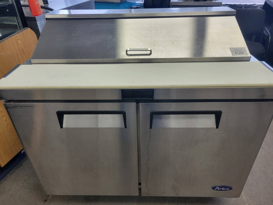 ATOSA MSF8302GR 48" TWO-SECTION SANDWICH/SALAD PREP TABLE W/2 TOP 13.4 CU FT