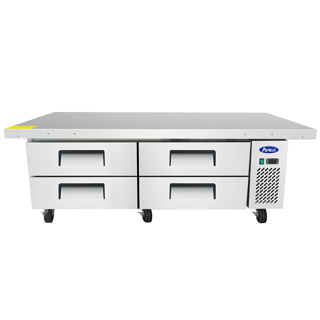 ATOSA MGF8454GR 76" 4 DRAWER REFRIGERATED CHEF BASE W/CASTERS & PANS