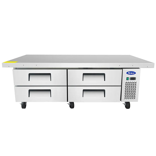 ATOSA MGF8454GR 76" 4 DRAWER REFRIGERATED CHEF BASE W/CASTERS & PANS