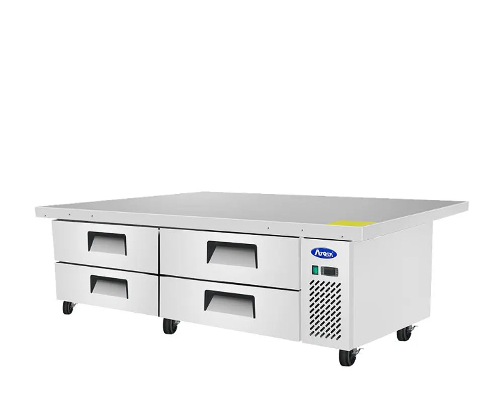 ATOSA MGF8454GR 76" 4 DRAWER REFRIGERATED CHEF BASE W/CASTERS & PANS