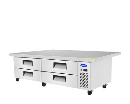 ATOSA MGF8454GR 76" 4 DRAWER REFRIGERATED CHEF BASE W/CASTERS & PANS