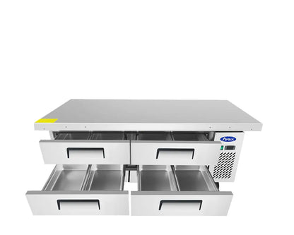 ATOSA MGF8454GR 76" 4 DRAWER REFRIGERATED CHEF BASE W/CASTERS & PANS