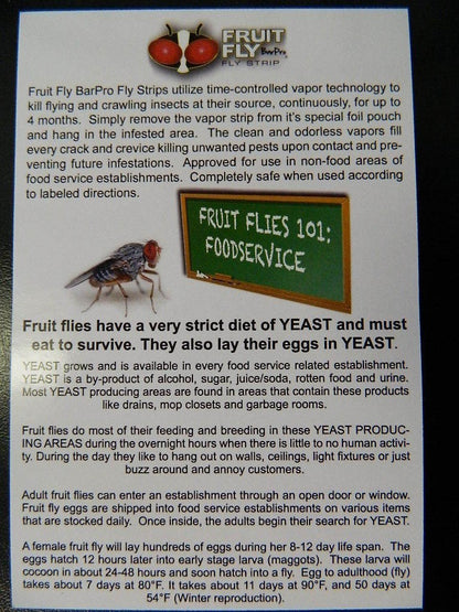 FRUIT FLY BAR PRO KILLS FRUIT FLIES CASE/10 EFFECTIVE UP TO 4 MONTHS COCKROACHES