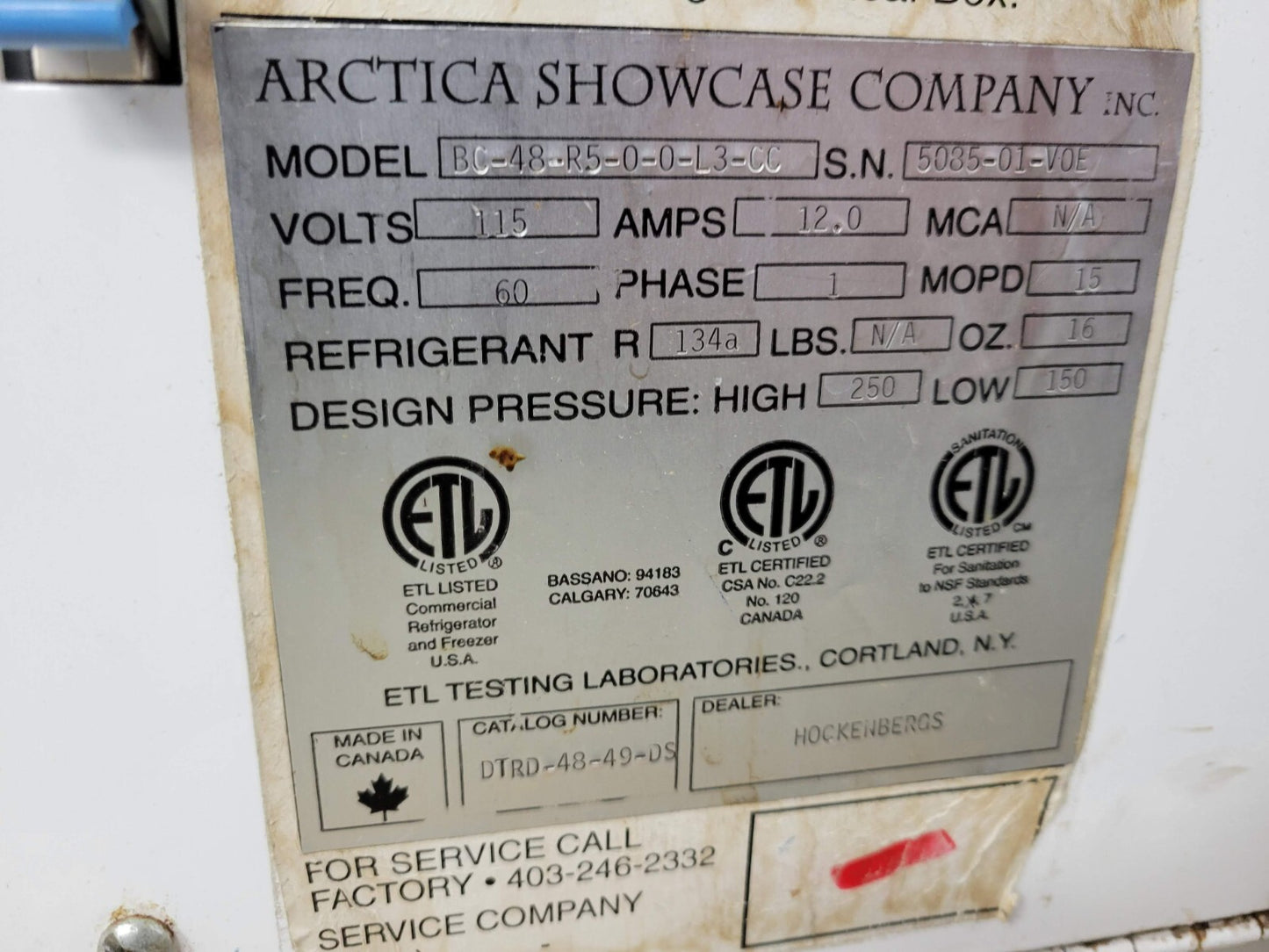 ARCTICA 48" CURVED GLASS 1/2 DRY 1/2 REFRIGERATED BAKERY DISPLAY CASE FRONT LIFT