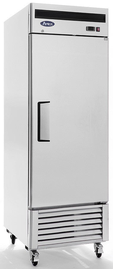 ATOSA MBF8505GR  SOLID DOOR REFRIGERATOR S/S W/CASTERS BOTTOM MOUNT COMPRESSOR