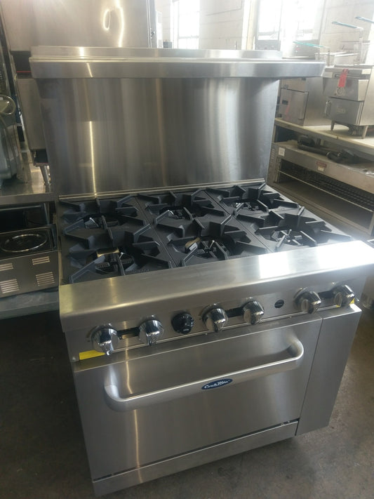 ATOSA AGR-6B 6 BURNER RANGE W/ OVEN BASE NATURAL GAS BRAND NEW 1 YEAR WARRANTY