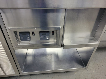 DELFIELD F14EI232 2 WELL STEAM TABLE & 8132-ER-UM 2 WELL DROP-IN COLD FOOD TABLE