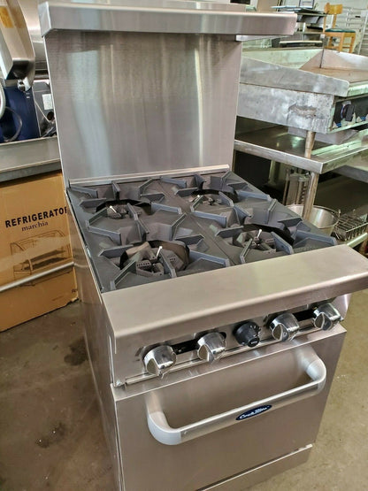 ATOSA AGR-4B 4 BURNER RANGE W/ OVEN BASE NATURAL GAS BRAND NEW 1 YEAR WARRANTY