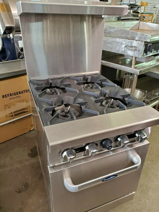 ATOSA AGR-4B 4 BURNER RANGE W/ OVEN BASE NATURAL GAS BRAND NEW 1 YEAR WARRANTY