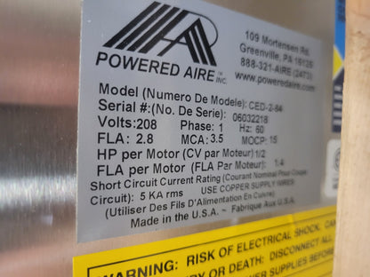 POWERED AIRE CED-2-84 " AIR CURTAIN NEW NEVER USED CUSTOMER ENTRY DOOR