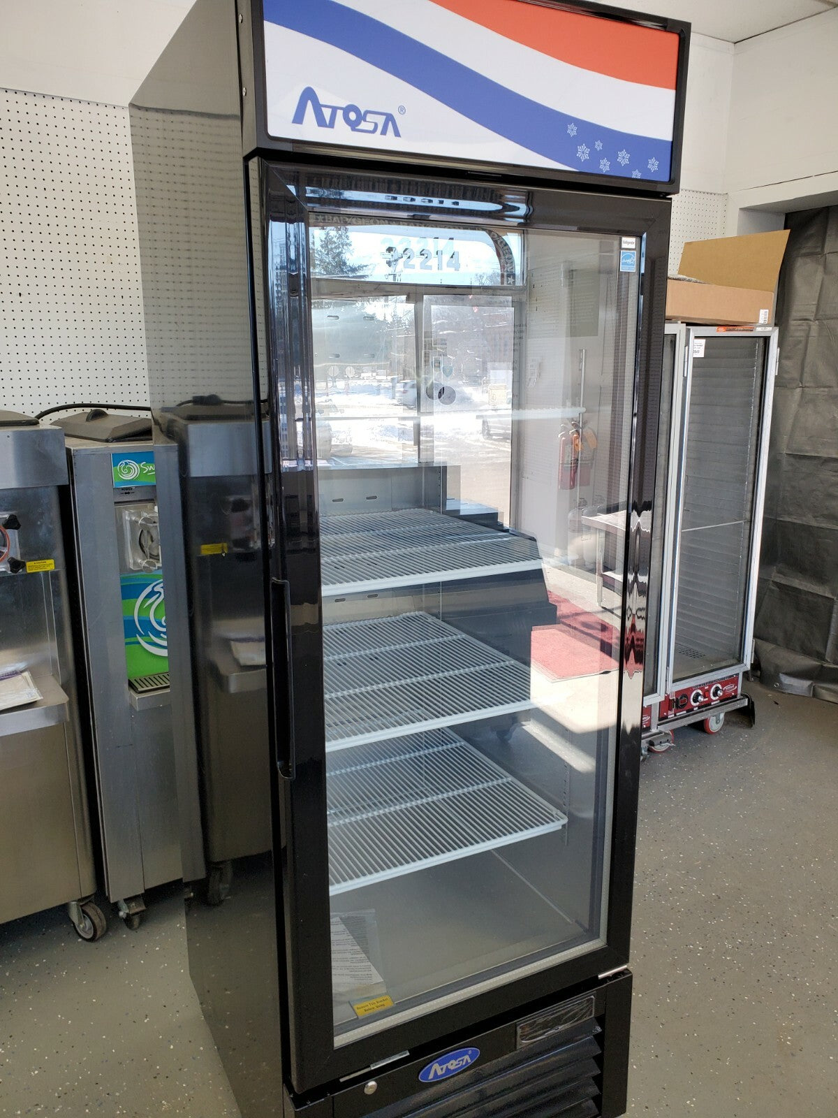 ATOSA MCF8722GR 1 DOOR GLASS REFRIGERATOR MERCHANDISER 33° to 38°F LED LIGHTING