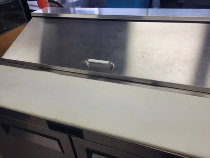 ATOSA MSF8302GR 48" TWO-SECTION SANDWICH/SALAD PREP TABLE W/2 TOP 13.4 CU FT