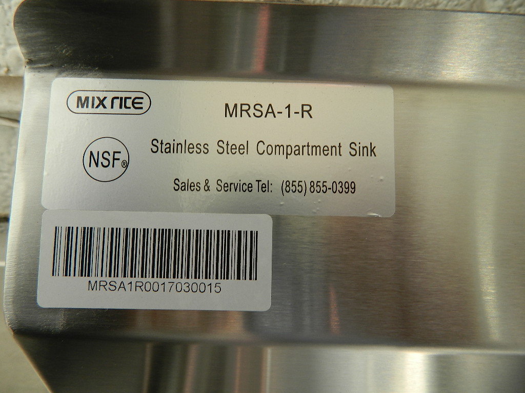 ATOSA MRSA-1-R ONE COMPARTMENT SINK PREP VEGGIE SINK STAINLESS STEEL NSF