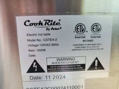 ATOSA CSTEA-2C 2 WELL ELECTRIC STEAM TABLE W/ WATER PANS