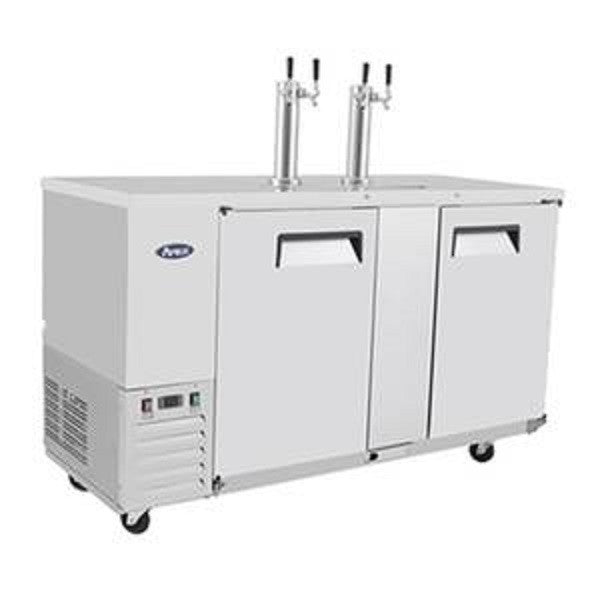 ATOSA MKC68GR DOUBLE DOOR KEGERATOR 2-DOOR STAINLESS DRAFT BEER COOLER 3 KEG CAPACITY