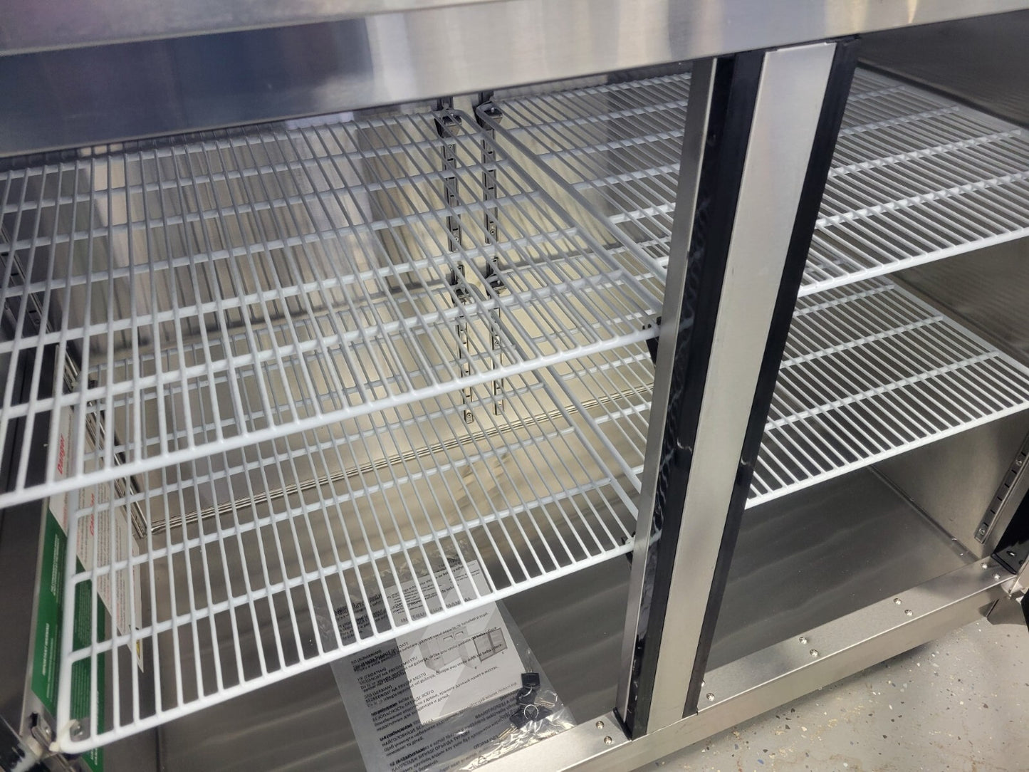 ATOSA MBB59GGR 59 2 GLASS DOOR STAINLESS STEEL BACK BAR COOLER - 17.3 CU FT