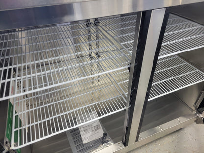 ATOSA MBB59GGR 59 2 GLASS DOOR STAINLESS STEEL BACK BAR COOLER - 17.3 CU FT