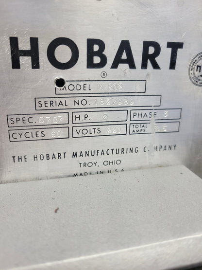 HOBART M-802 80QT PIZZA BAKERY DOUGH MIXER STEEL BOWL, HOOK 220V 3PH