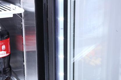 ATOSA MCF8703ES GLASS 2 DOOR FREEZER S/S W/CASTER BOTTOM MOUNT COMPRESSOR LED