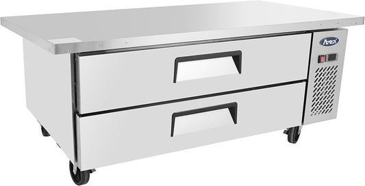 ATOSA MGF8452GR 60" 2 DRAWER REFRIGERATED CHEF BASE W/CASTERS & PANS 52" CABINET