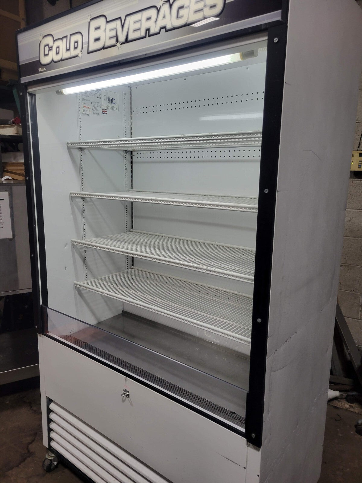 TRUE TAC-48 48" VERTICAL AIR CURTAIN REFRIGERATED OPEN MERCHANDISER NIGHT SHADE