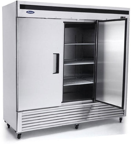 ATOSA MBF8508GR 3 SOLID DOOR REFRIGERATOR STAINLESS STEEL W/CASTERS BOTTOM MOUNT
