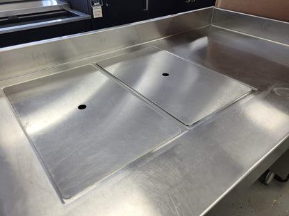 DELFIELD F14EI232 2 WELL STEAM TABLE & 8132-ER-UM 2 WELL DROP-IN COLD FOOD TABLE