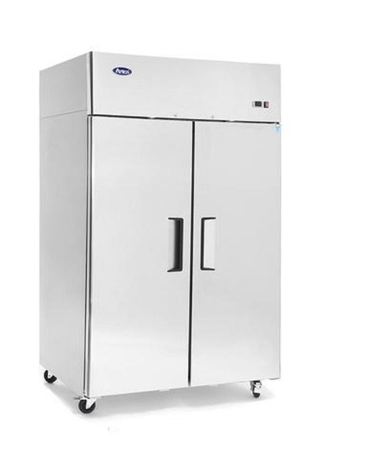 ATOSA MBF8005GR TOP MOUNT TWO DOOR REFRIGERATOR STAINLESS STEEL W/CASTERS