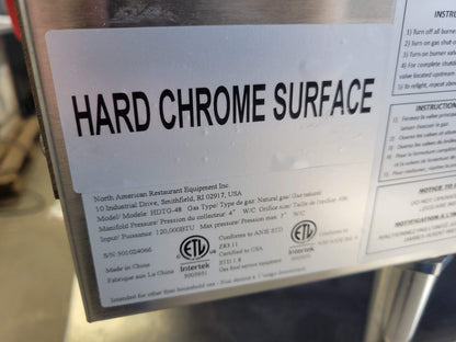 PRECISION HDTG-48 CHROME-TOP 48" THERMOSTATIC NATURAL GAS GRIDDLE 120,000 BTU