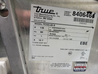 TRUE TCGG-60-S 60" CURVED GLASS REFRIGERATED DELI MERCHANDISER DELI CASE