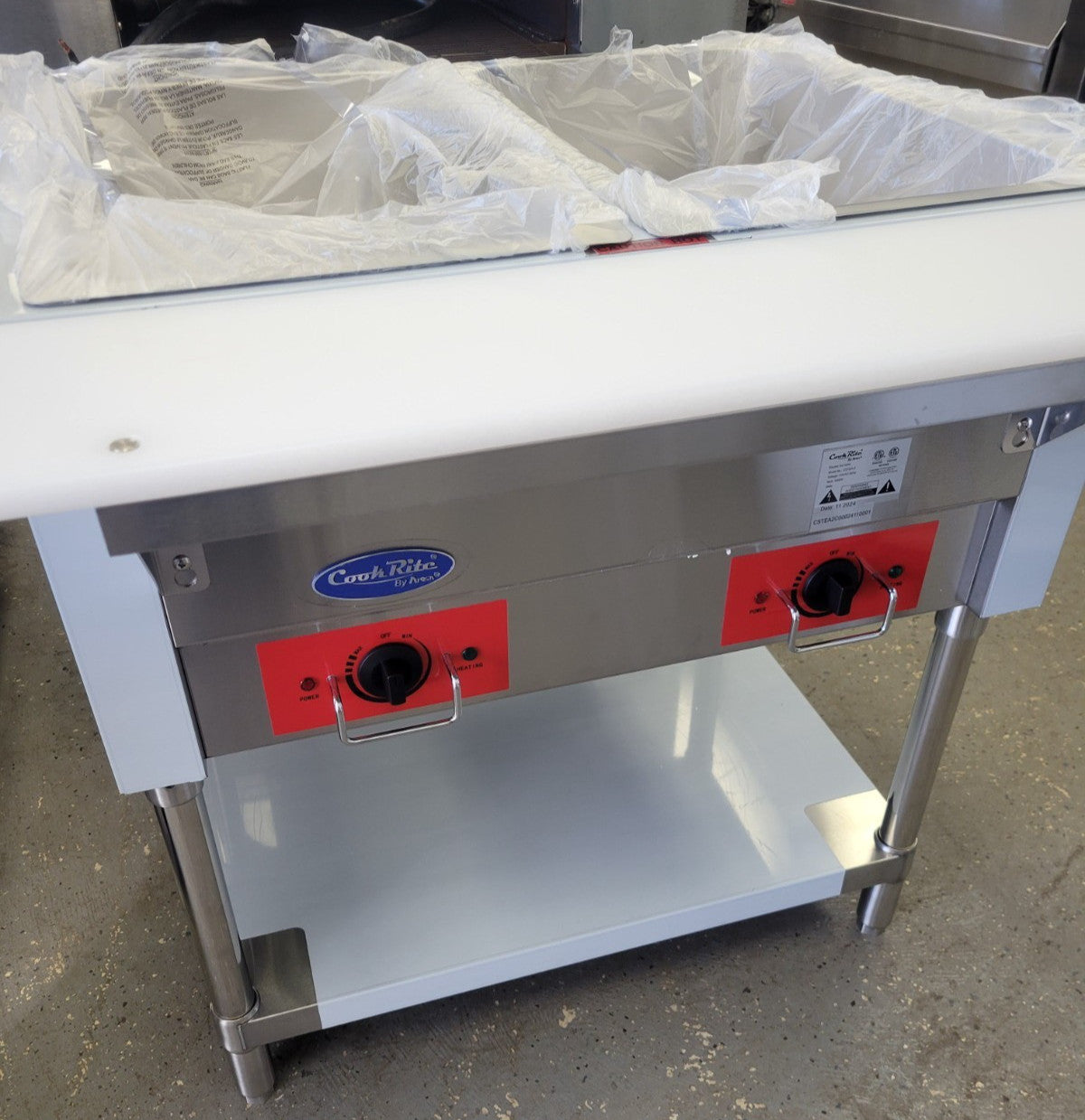 ATOSA CSTEA-2C 2 WELL ELECTRIC STEAM TABLE W/ WATER PANS
