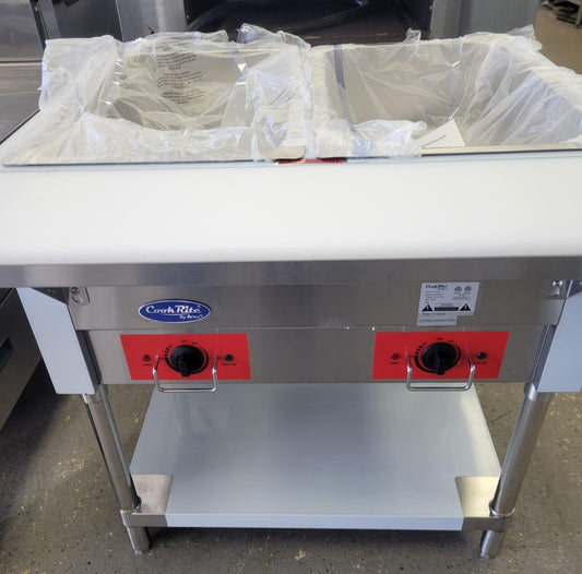 ATOSA CSTEA-2C 2 WELL ELECTRIC STEAM TABLE W/ WATER PANS