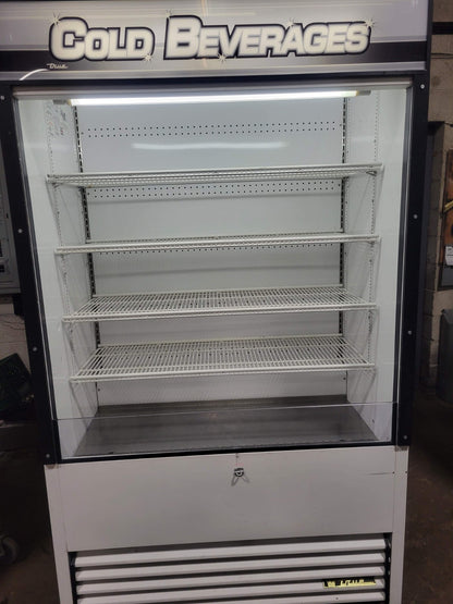 TRUE TAC-48 48" VERTICAL AIR CURTAIN REFRIGERATED OPEN MERCHANDISER NIGHT SHADE
