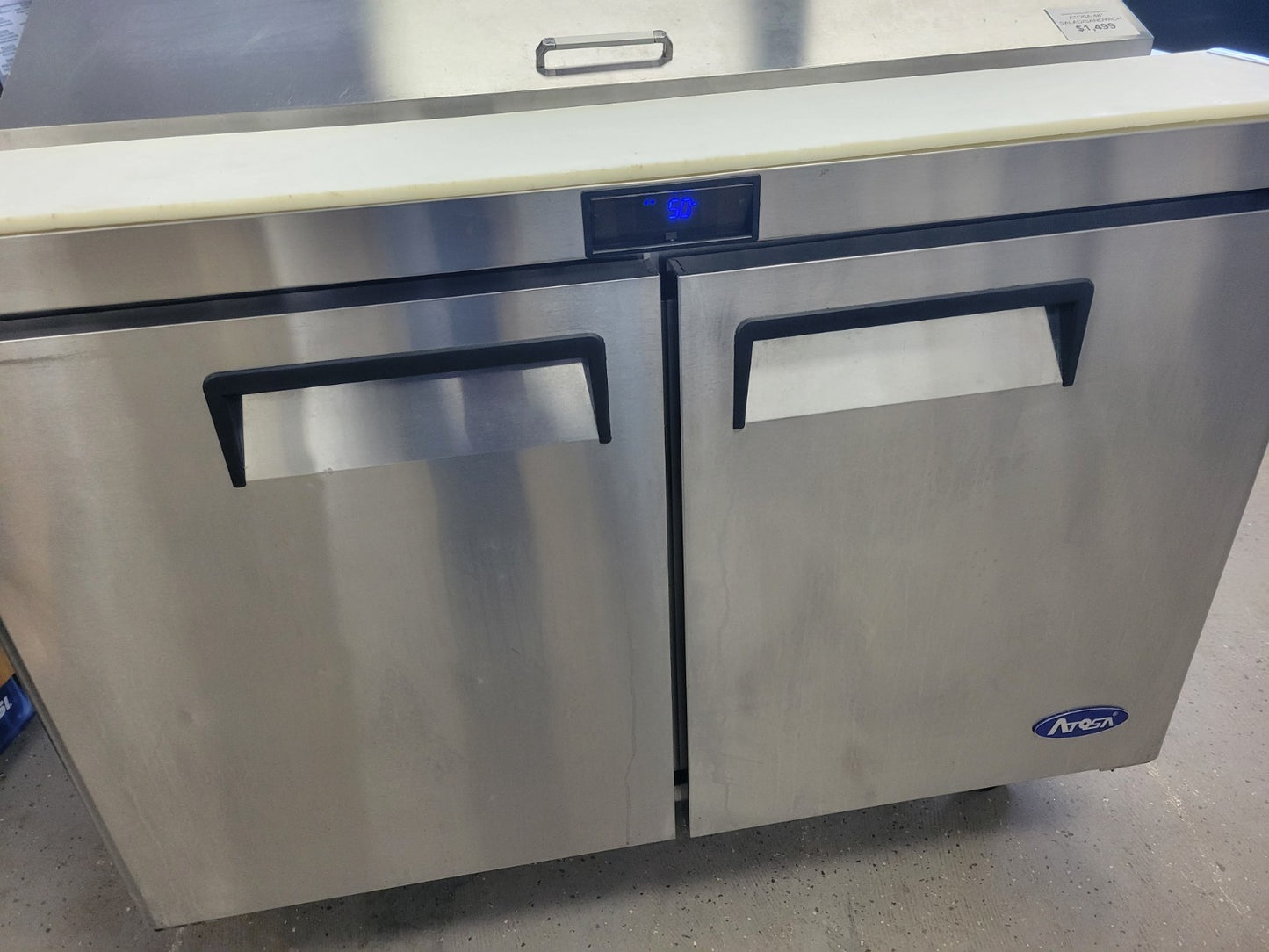 ATOSA MSF8302GR 48" TWO-SECTION SANDWICH/SALAD PREP TABLE W/2 TOP 13.4 CU FT
