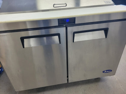 ATOSA MSF8302GR 48" TWO-SECTION SANDWICH/SALAD PREP TABLE W/2 TOP 13.4 CU FT