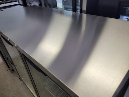 ATOSA MBB59GGR 59 2 GLASS DOOR STAINLESS STEEL BACK BAR COOLER - 17.3 CU FT