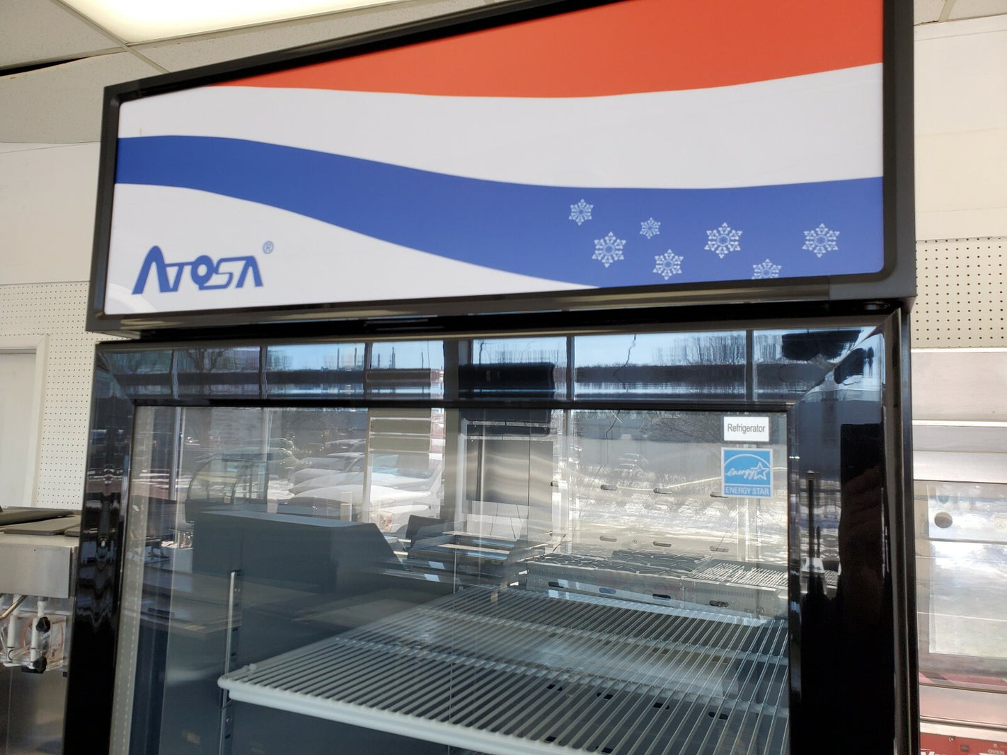 ATOSA MCF8722GR 1 DOOR GLASS REFRIGERATOR MERCHANDISER 33° to 38°F LED LIGHTING
