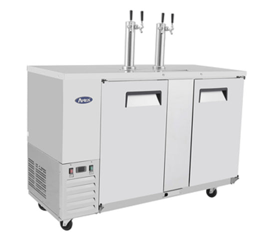 58" DIRECT DRAW MKC58GR KEGERATOR 2-DOOR STAINLESS BACK BAR REFRIGERATOR TOP