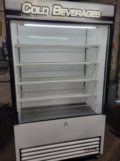 TRUE TAC-48 48" VERTICAL AIR CURTAIN REFRIGERATED OPEN MERCHANDISER NIGHT SHADE