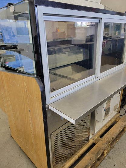 ARCTICA 48" CURVED GLASS 1/2 DRY 1/2 REFRIGERATED BAKERY DISPLAY CASE FRONT LIFT